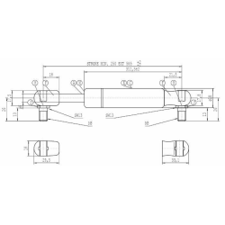 Molla a gas STABILUS Lmax 585 mm, 150N, corsa 250 mm