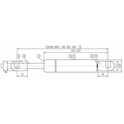 Molla a gas STABILUS Lmax 486 mm, 200N, corsa 200 mm