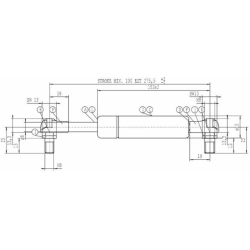 Molla a gas STABILUS Lmax 275,5 mm, 100N, corsa 100 mm