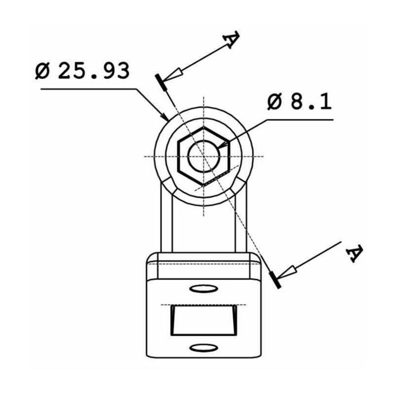 Supporto in alluminio per braccio