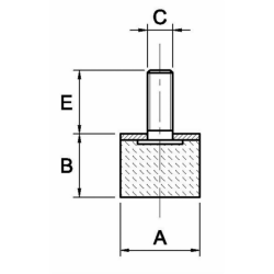 PIEDE MASCHIO M12 Ø75X50