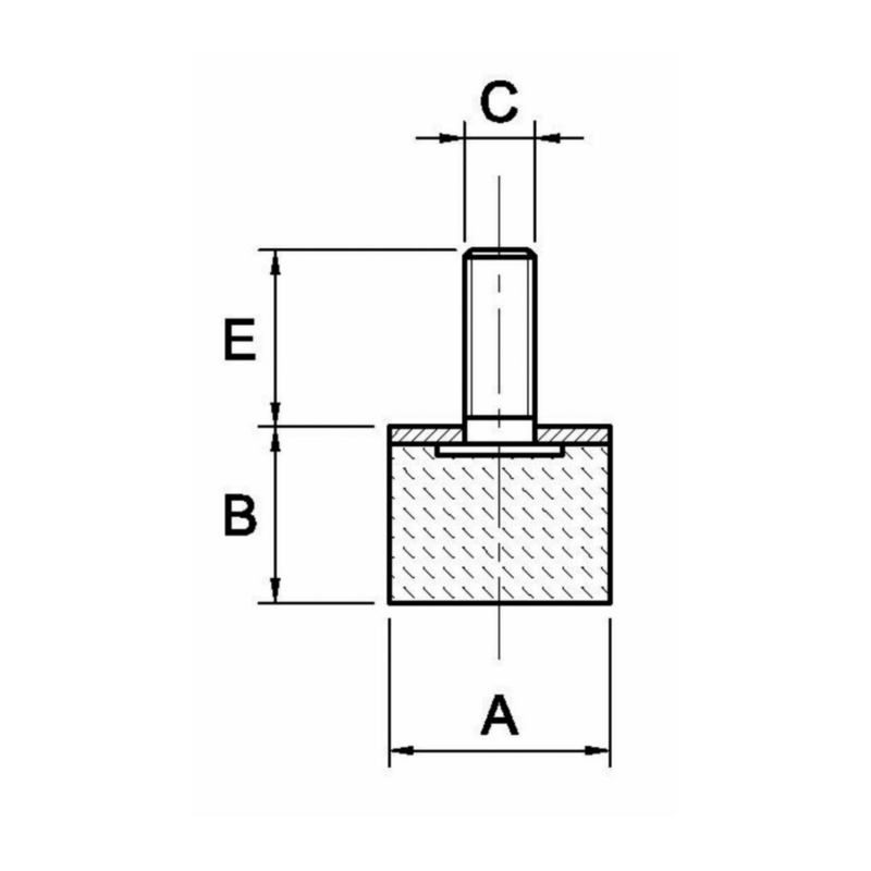 PIEDE MASCHIO M12 Ø75X50