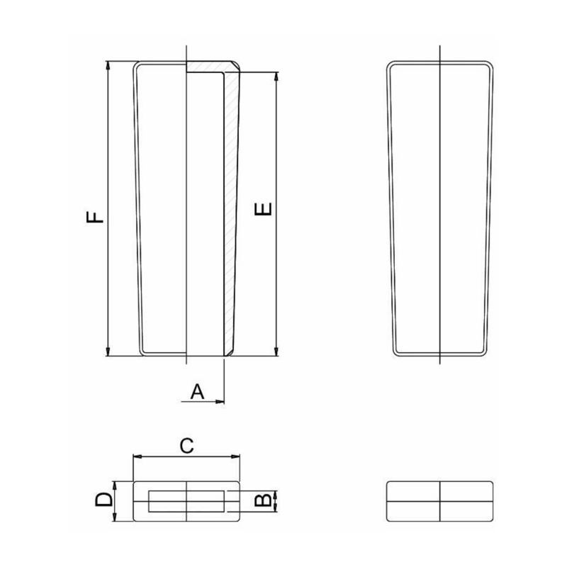 MANOPOLA PIATTA LISCIA 35X12