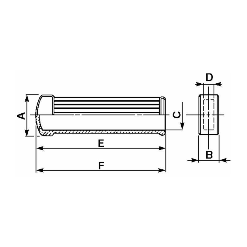 MANOPOLA PIATTA RIGATA 20 x 5 MM