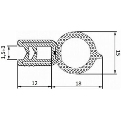 GUARNIZIONE PER LAMIERA O ABS CON AGGANCIO DA 1 MM A 3 MM