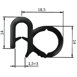 GUARNIZIONE PER LAMIERA, ABS E COFANI CON AGGANCIO FINO A 3MM