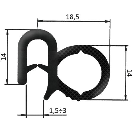 GUARNIZIONE PER LAMIERA, ABS E COFANI CON AGGANCIO FINO A 3MM