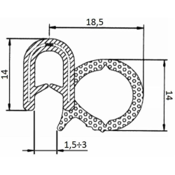 GUARNIZIONE PER LAMIERA, ABS E COFANI CON AGGANCIO FINO A 3MM