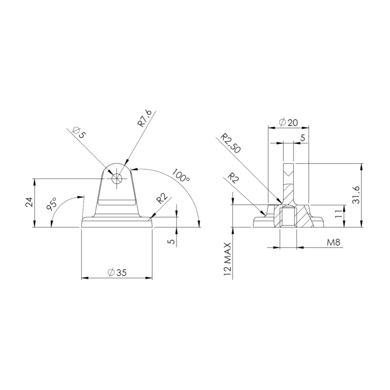SUPPORTO RFISSAGGIO MANIGLIA FINESTRINO