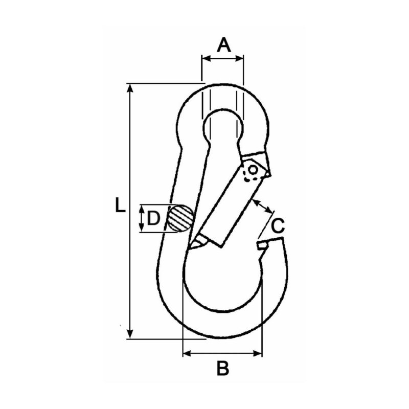MOSCHETTONE FILO DIAMETRO 9MM E LUNGHEZZA 90MM