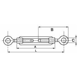 TENDITORE A DUE OCCHI Ø 3/8", L MINIMA - 182MM