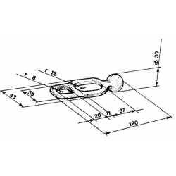 DOPPIO ANELLO FERMO PER CERNIERE L-120MM.
