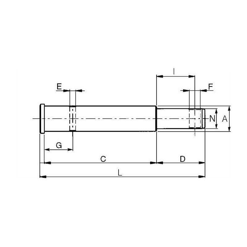 PERNO PER ATTACCO ATTREZZI Ø 22-28 L-183