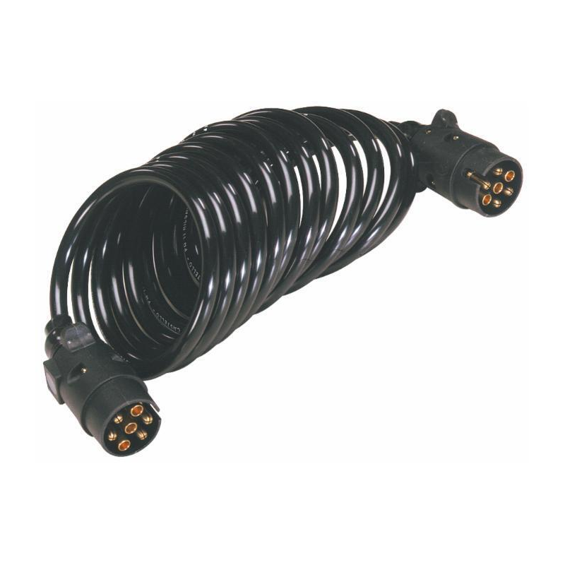 Prolunga cavo spiralato con spine 7 poli, 12–24 V