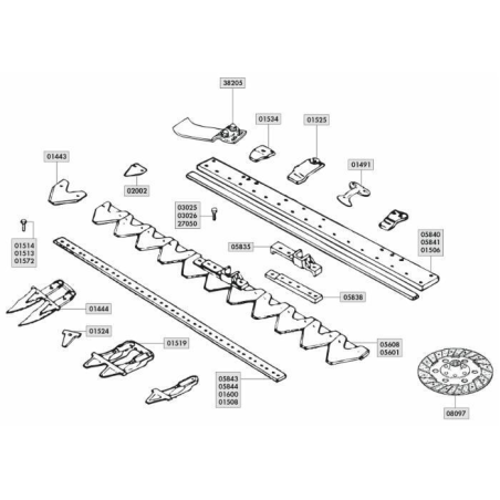 LAMA 17 SEZIONI 3" CON ATTACCO CENTRALE L - 1,27 MT