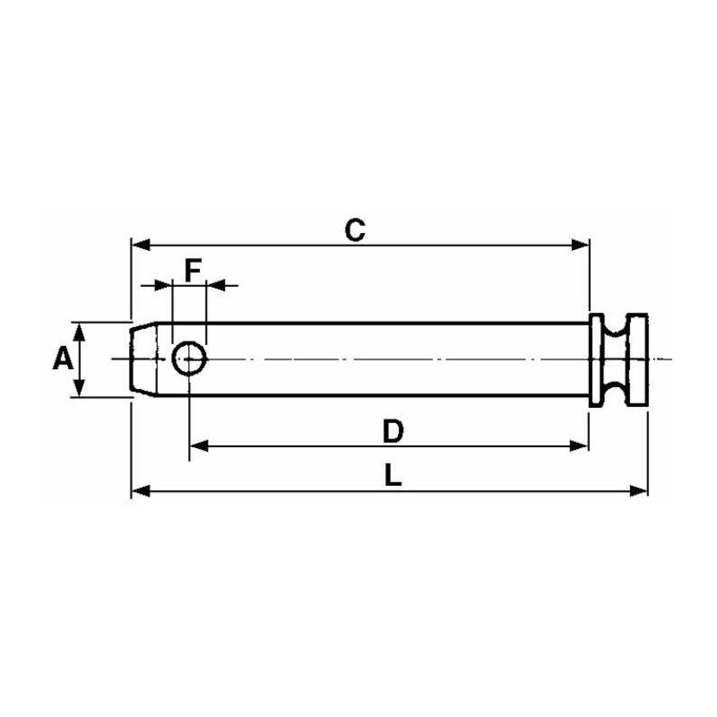 PERNO PER TERZO PUNTO Ø28 UTILE-130