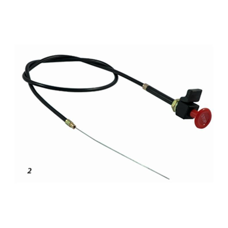 TIRANTE STOP MOTORE, CAVO L - 1200MM CON LEVA D'ARRESTO E POMELLO STOP ROSSO