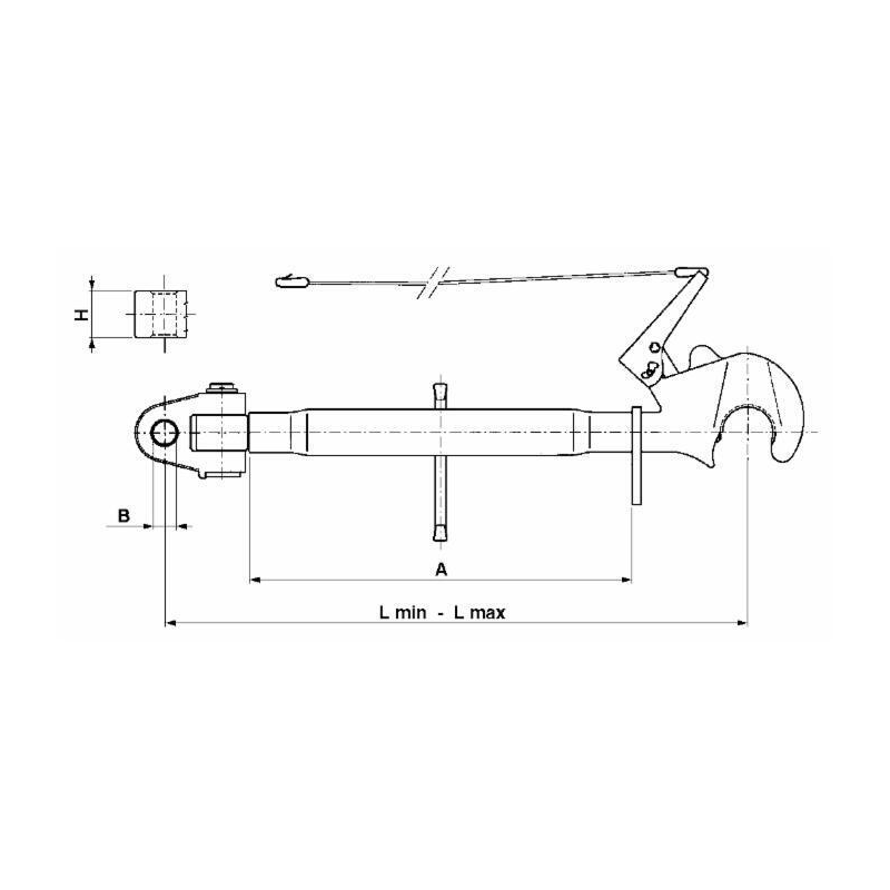 TERZO PUNTO 3°CAT. CON ATTACO SNODATO E GANCIO TUBO L-400