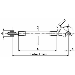 TERZO PUNTO 2°CAT. CON GANCIO E TIRANTE TUBO L-350