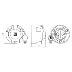 Presa 7 poli + presa 2 poli 12V in plastica