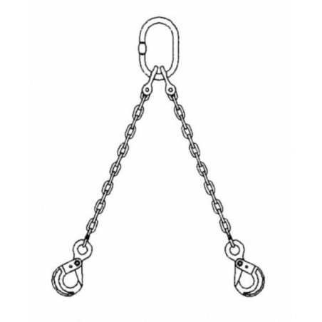 TIRANTE CATENA 2 BRACCI L - 2000MM, Ø 8MM