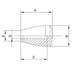 POMELLO L-37MM FORO LISCIO Ø 8