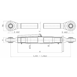 TERZO PUNTO CAT.3/3, FILETTO 48X3, TUBO L-300 CON TIRANTI