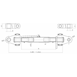 TERZO PUNTO CAT.3/3, FILETTO 48X3, TUBO L-350 CON ATTACCHI SNODATI