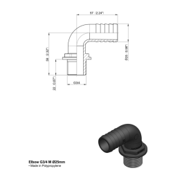 RACCORDO CURVO 90° 3/4" MASCHIO D-25