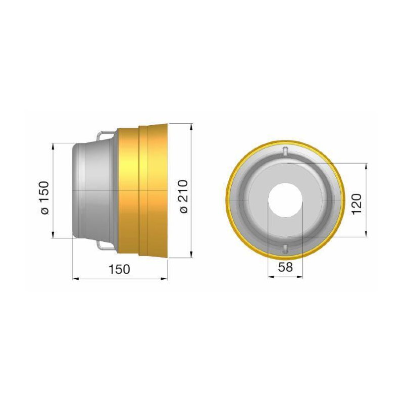 CONTROCUFFIA CORTA IN PLASTICA Ø210 L-150 MM