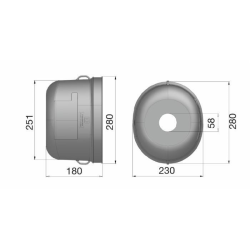 CONTROCUFFIA OVALE MEDIA L-180 + 1 SPORTELLO