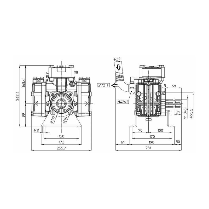 POMPA A MEMBRANA MOD.UDOR DELTA 40 1C