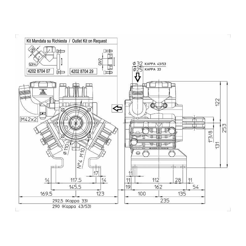 POMPA A MEMBRANA MOD.UDOR KAPPA 53 1 C