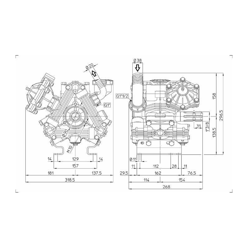 POMPA A MEMBRANA MOD.UDOR ZETA 100 1C