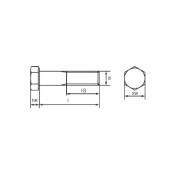 VITE TE DIN IN ACCIAIO GREZZO 16x100 5737 FP 10.9