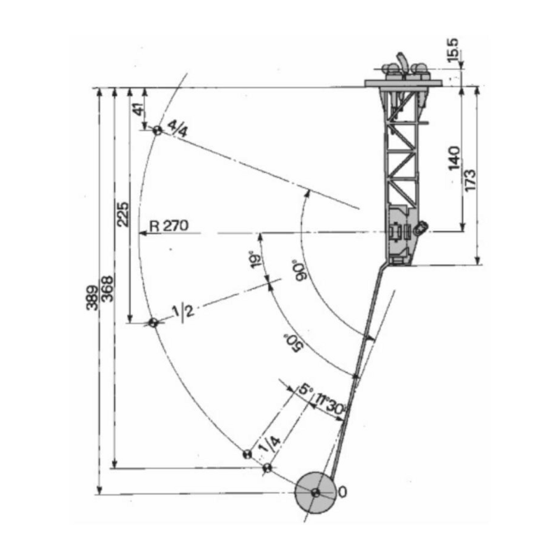 Sensore di livello carburante 12-24V ad asta, profondità di installazione 406,5 mm