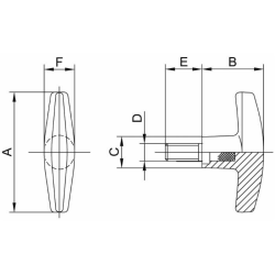IMPUGNATURA A "T" CON VITE M8