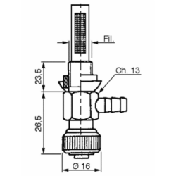 RUBINETTO PER SERBATOI BENZINA E PETROLIO Ø6