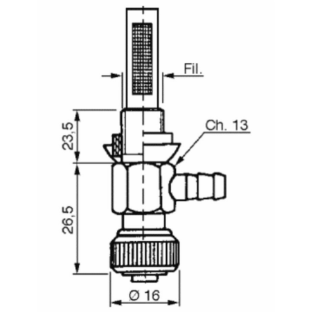 RUBINETTO PER SERBATOI BENZINA E PETROLIO Ø6