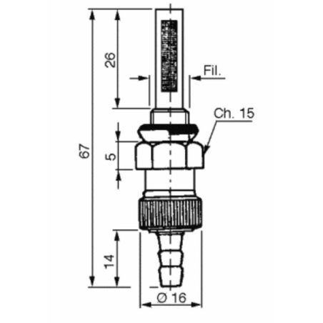 RUBINETTO PER SERBATOI BENZINA E PETROLIO Ø6