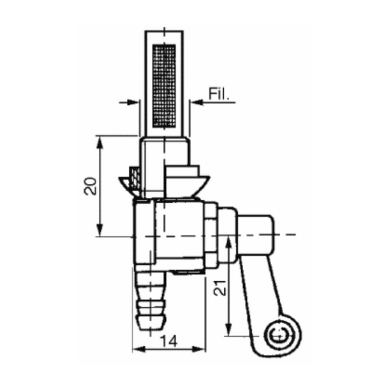 RUBINETTO PER SERBATOI BENZINA E PETROLIO Ø6