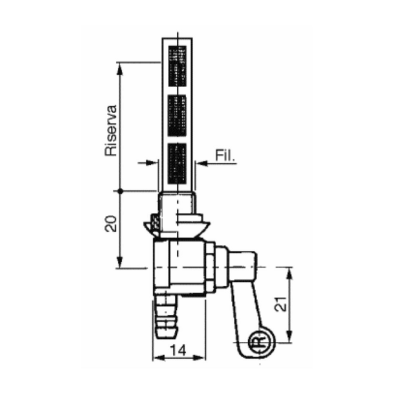 RUBINETTO PER SERBATOI BENZINA E PETROLIO Ø6