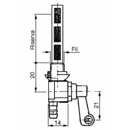RUBINETTO PER SERBATOI BENZINA E PETROLIO Ø6