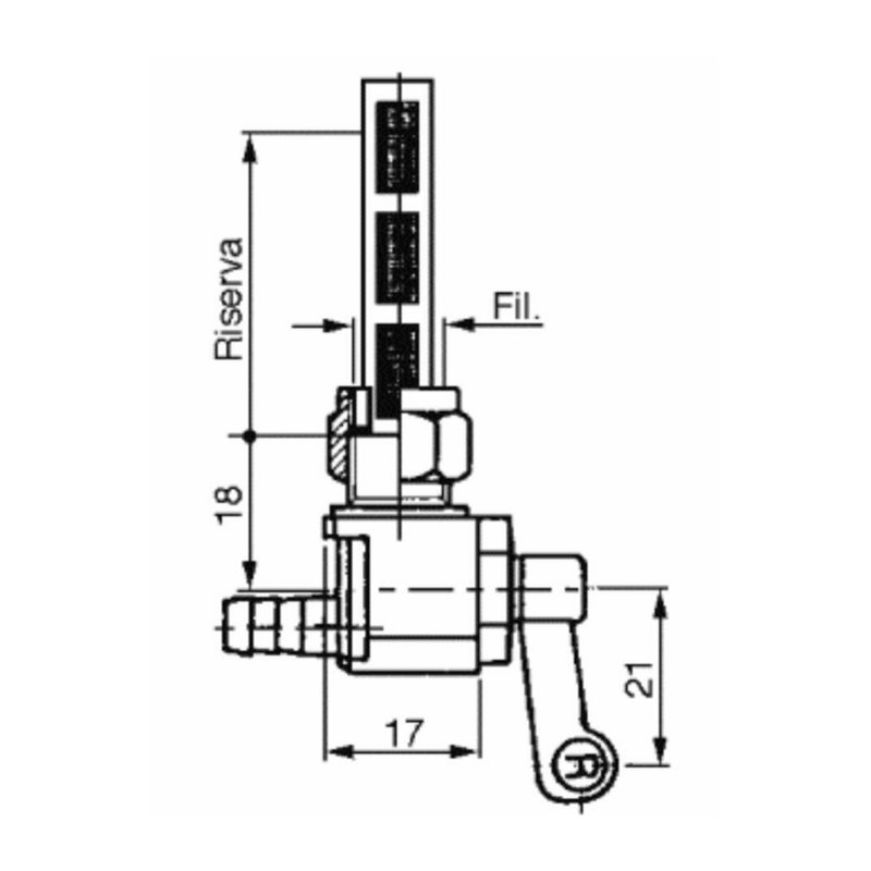 RUBINETTO PER SERBATOI BENZINA E PETROLIO Ø6