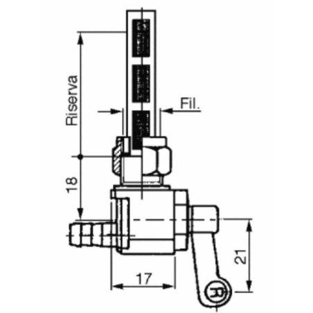 RUBINETTO PER SERBATOI BENZINA E PETROLIO Ø6