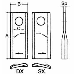COLTELLO PIEGATO 107X45X4 SX