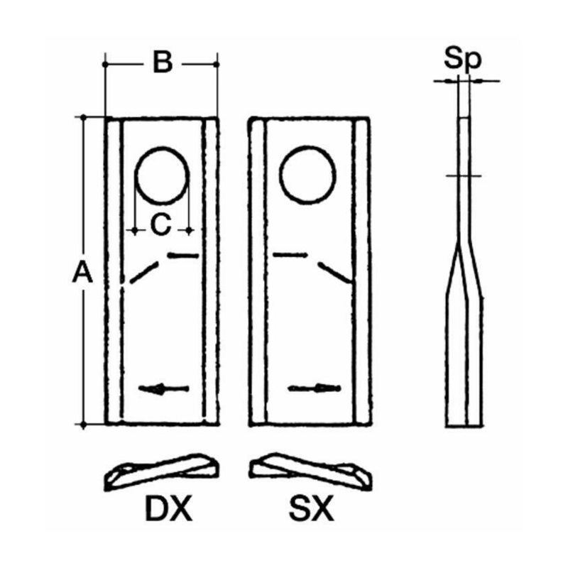 COLTELLO PIEGATO 107X45X4 SX