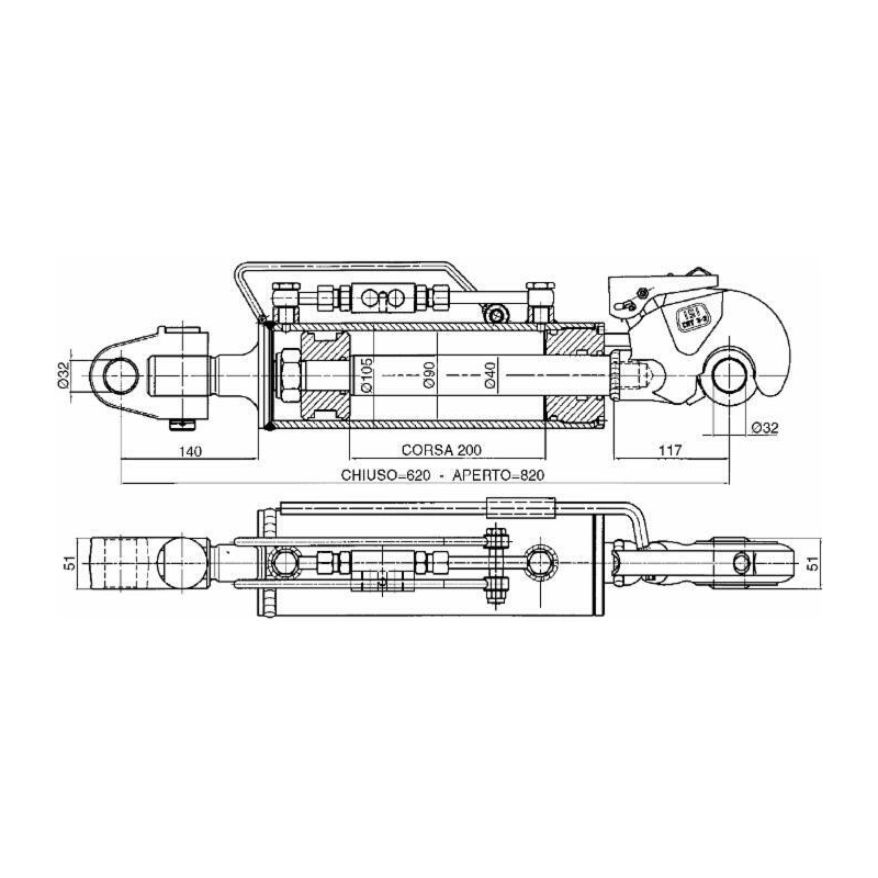 3°PUNTO IDRAULICO 90X40X200
