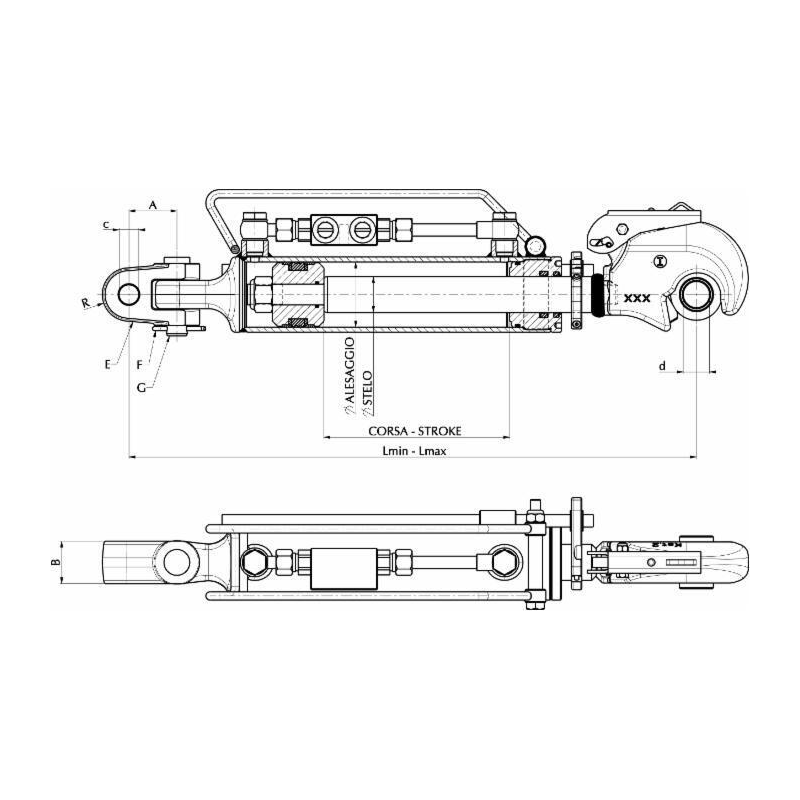 3°PUNTO IDRAULICO 90X40X185