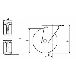 RUOTA NYLON Ø 100MM CON SUPPORTO GIREVOLE